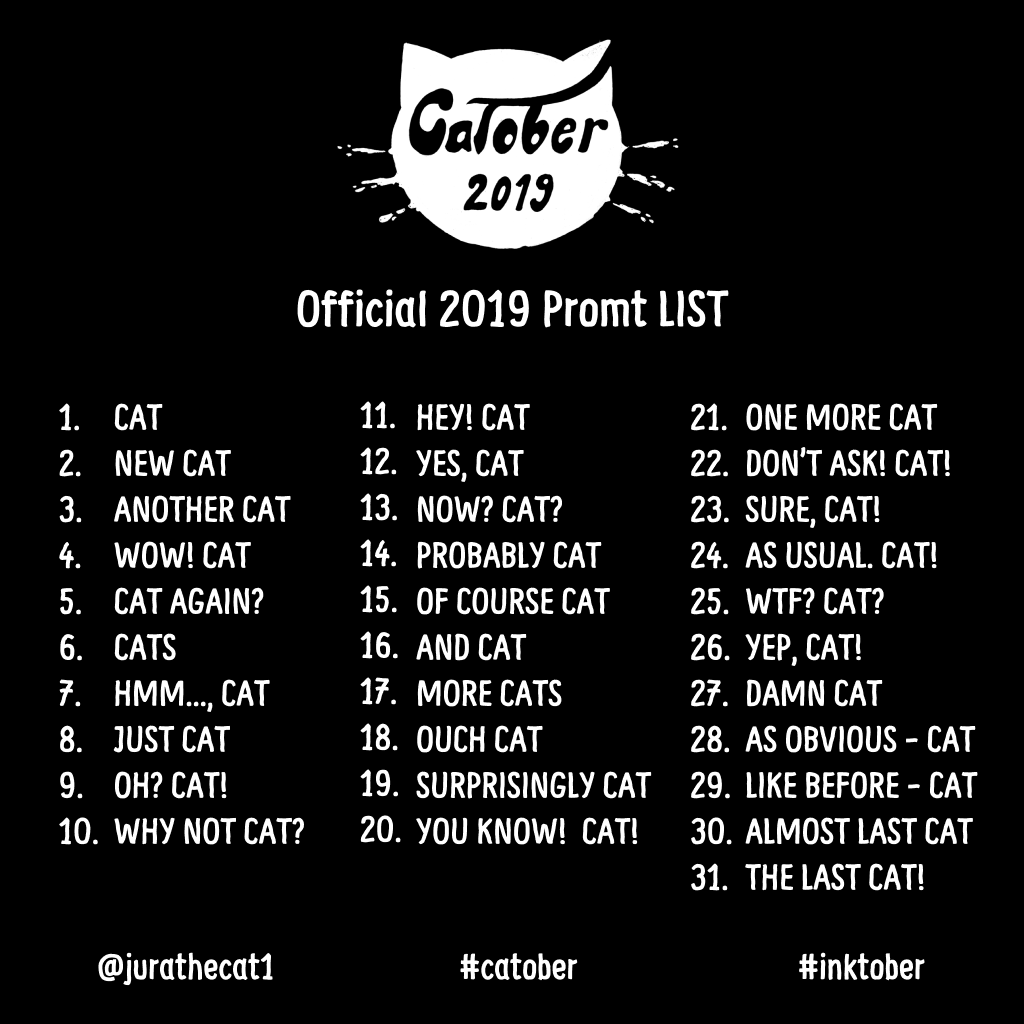 Jura The Cat | Inktober 2019 prompt list 